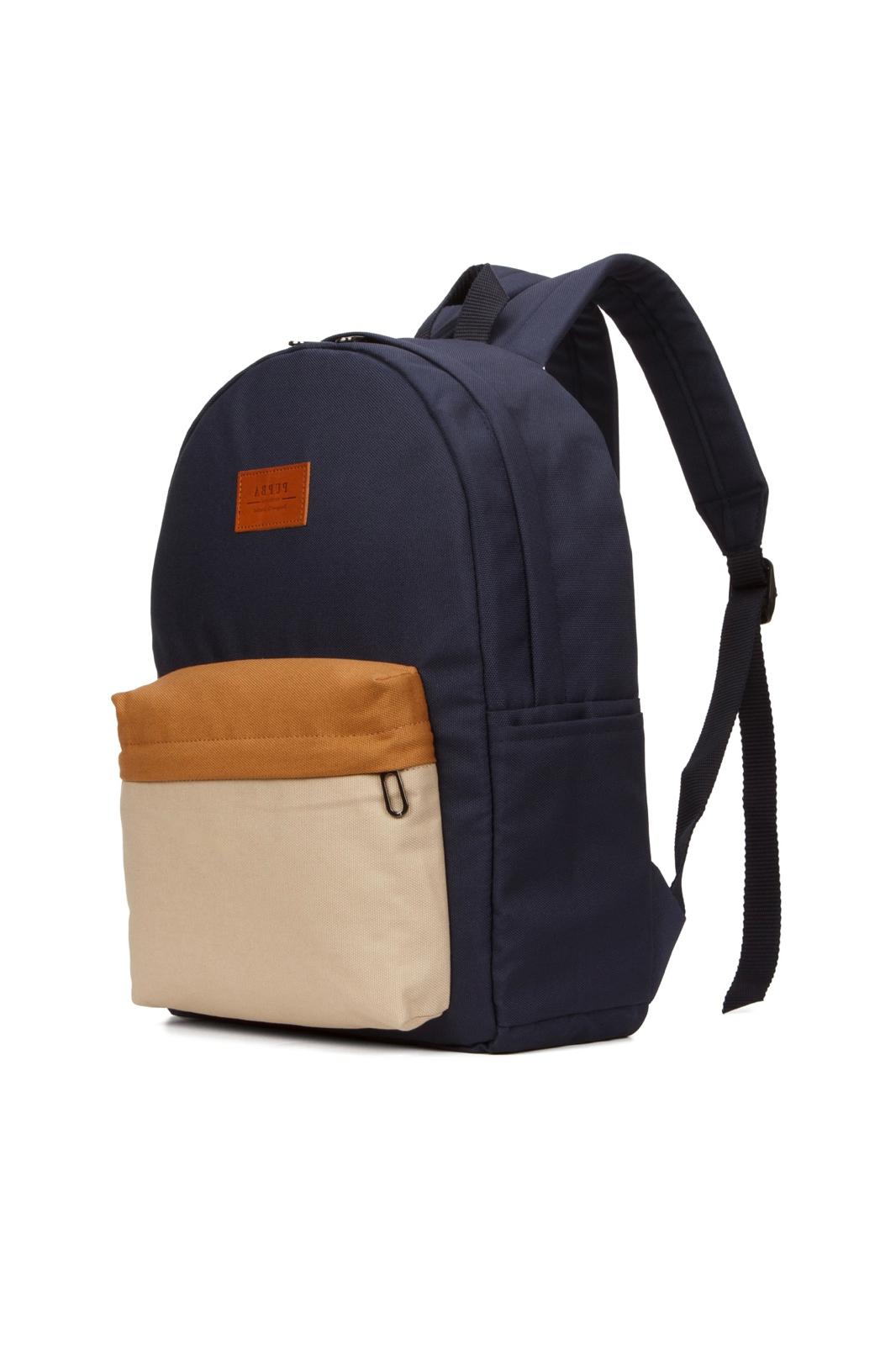 Indigo Backpack - Navy Blue / Tan