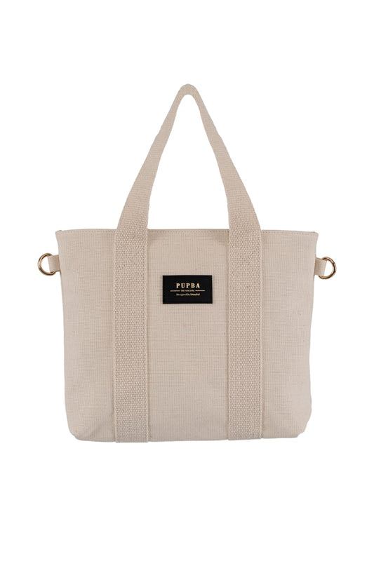 Yaga Tote Bag - Krem/Altın