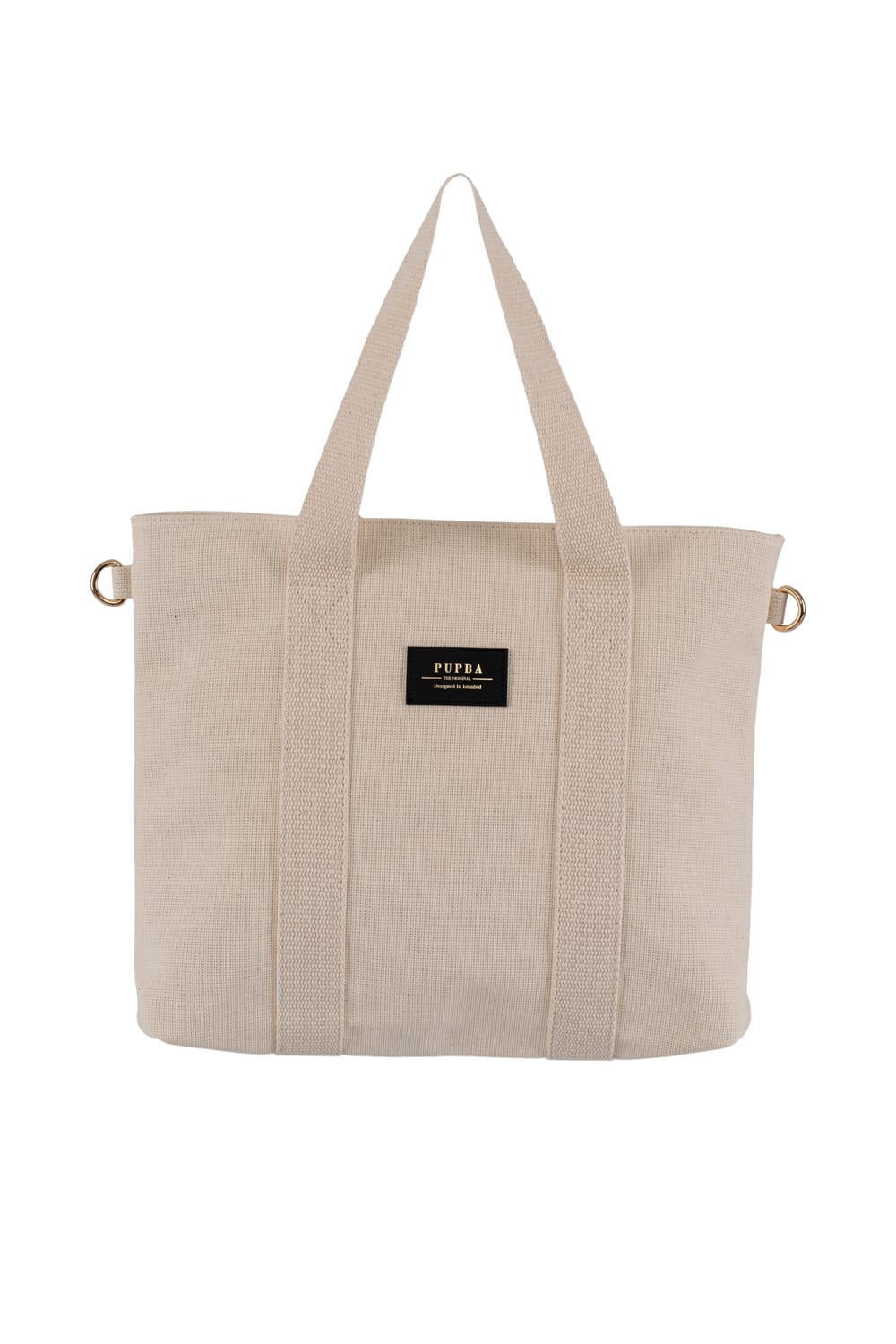 Yaga Large Tote Bag - Krem/ Altın